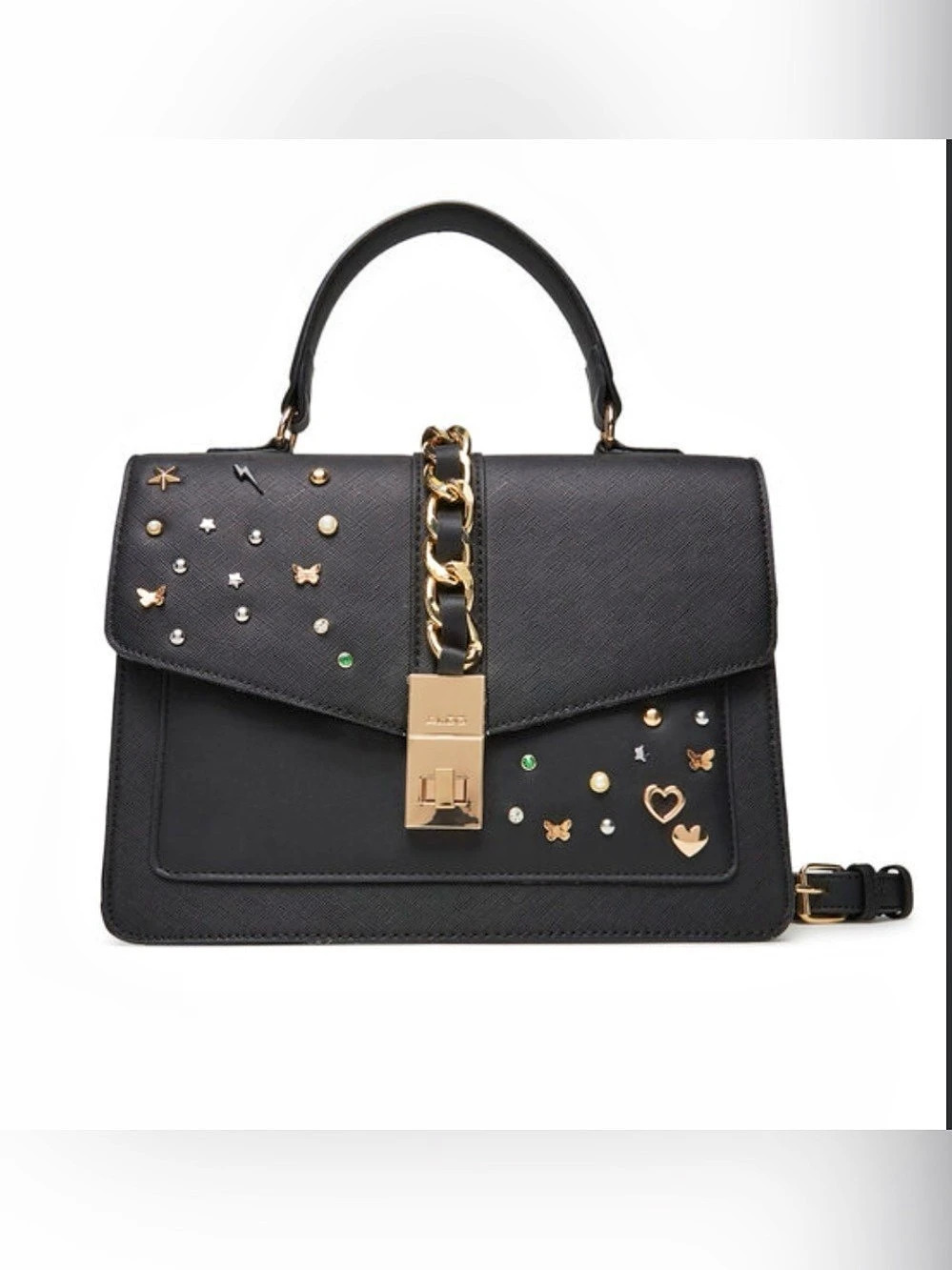 NWOT Aldo Black Studded Shoulder Bag